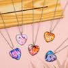 Popular Western Movies Kpop Demon Hunter,Witch Hunter Girl Squad Time Gem Heart Shaped Necklace Accessory
