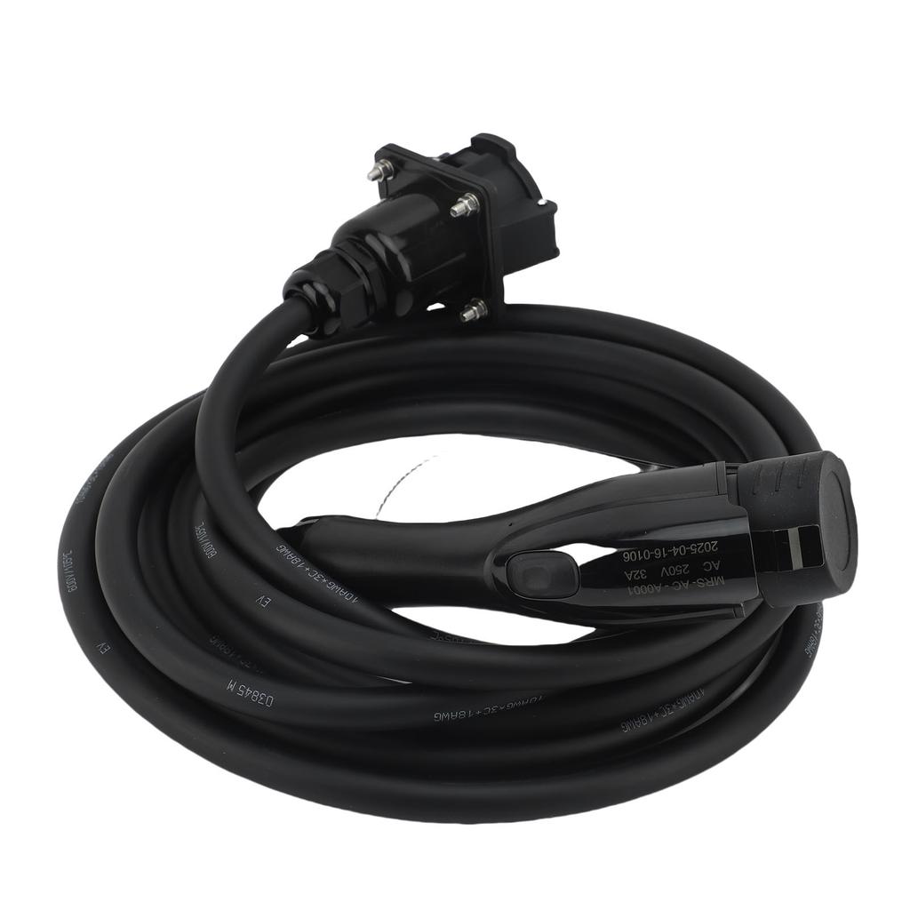 EV Charger Cable Type 1 Double Connector 32A 7.6KW 19.69ft Single Phase Electric Vehicle Charging Extension Cord