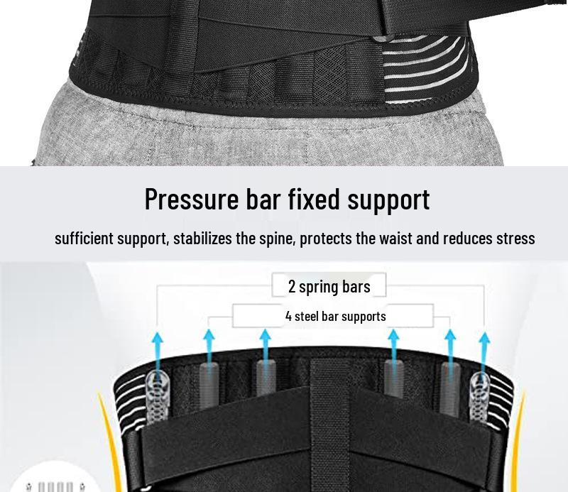 Atmungsaktiver Verstellbarer Taillenformer & Stützgürtel mit Stahlplatten für Fitness & Kniebeugen