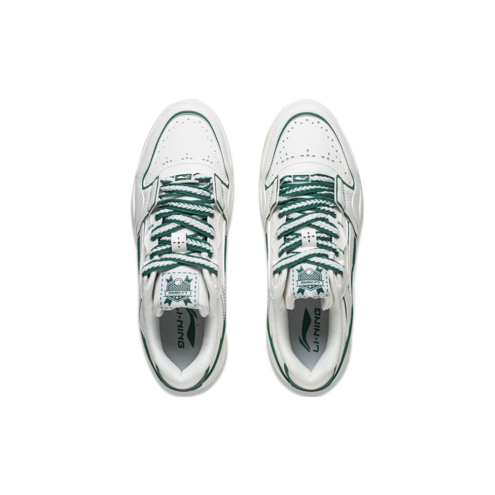 Li Ning Yuebai Slip Resistant Cushioning Abrasion Resistant Low top Casual Shoes Men's White Green AGCS251-18