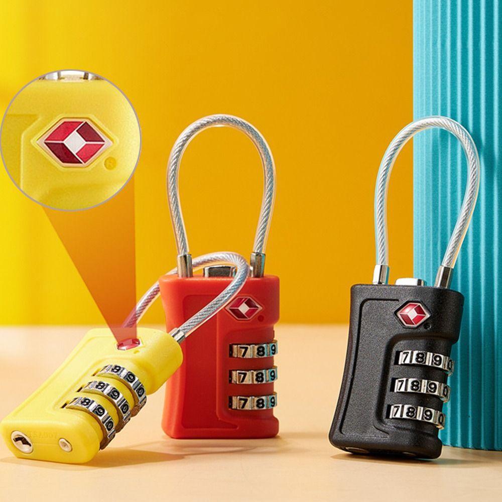TSA-Zollcodeschloss, tragbares Diebstahlschutzschloss mit 3-stelliger Kombination, Passwortschloss, Reisegepäck-Sicherheitswerkzeug, Schrankschloss