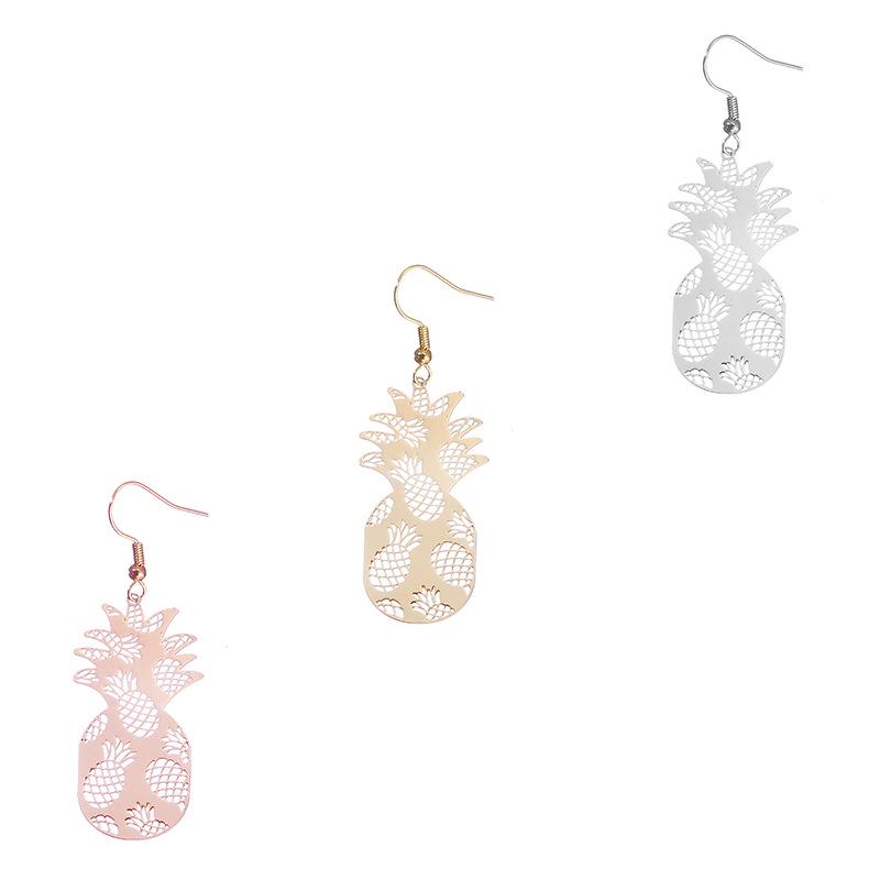 

Lightweight Rose Gold Pineapple Flower Copper Earrings for Women