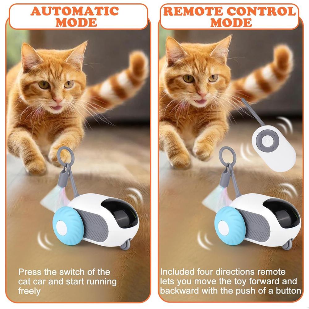 Smart Pet Toy Car 2 Modes Automatic Moving Remote Control Interactive Toy For Cats Dogs Kitten Training Pet Supplies