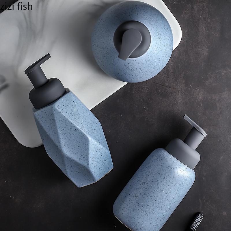 Ceramic Foam Soap Dispenser Bottle Kitchen Hand Sanitizer Bottle Shampoo Body Wash Lotion Bottle Customizable Logo for Hotels