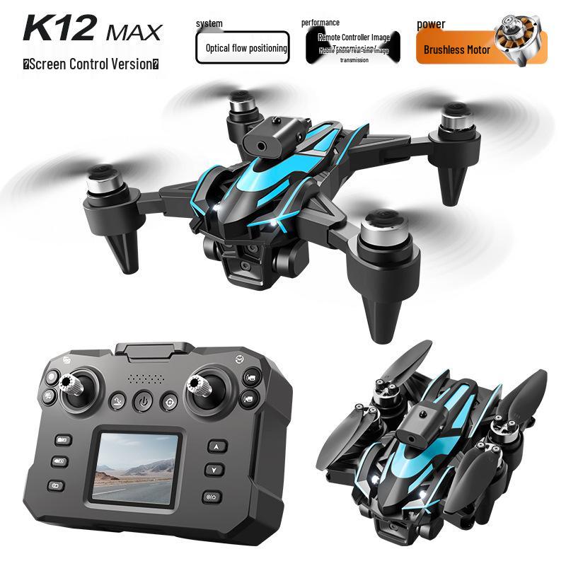 K12Max Drone: HD Aerial Photography, Screen Display, Remote Control, Brushless Obstacle Avoidance Quadcopter