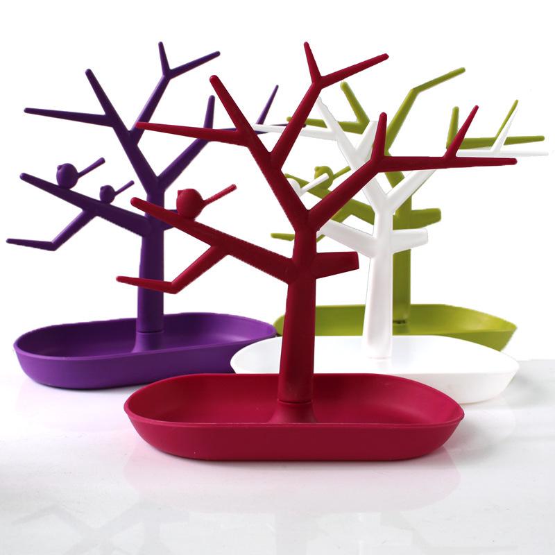 Multifunctional Bird Tree Jewelry Display Stand – Tree-Shaped Desktop Organizer
