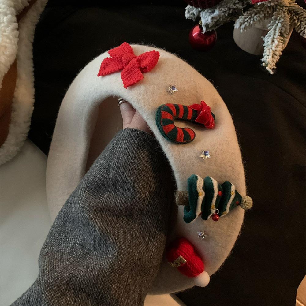 Sweet Christmas Beret Hat Red Green Xmas Painter Hat Fashion Christmas Beret Cap  Girls