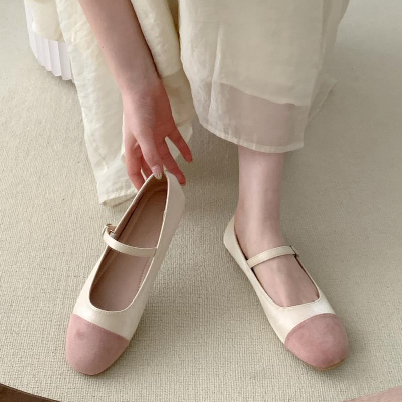 Moda 2025 Jesień Nowy Zwięzły Styl Damskie Płaskie Buty Buty Mary Jane Płaskie Projektant Elegancki Kolorowy Blok Miękka Podeszwa Damskie Buty