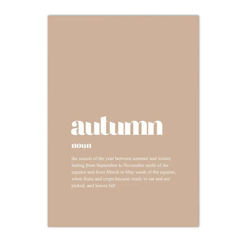 Canvas Painting Autumn Scenery Leaf Poster Print Nordic Wall Pictures Living Room Home Decor Hello Pumpkin Art
