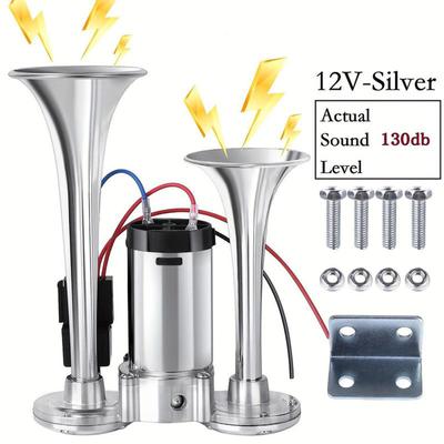 12VConjoined Electric  Horn 12V Double Tube  Horn, Car Horn, Truck    Horn Speaker Replacement Parts