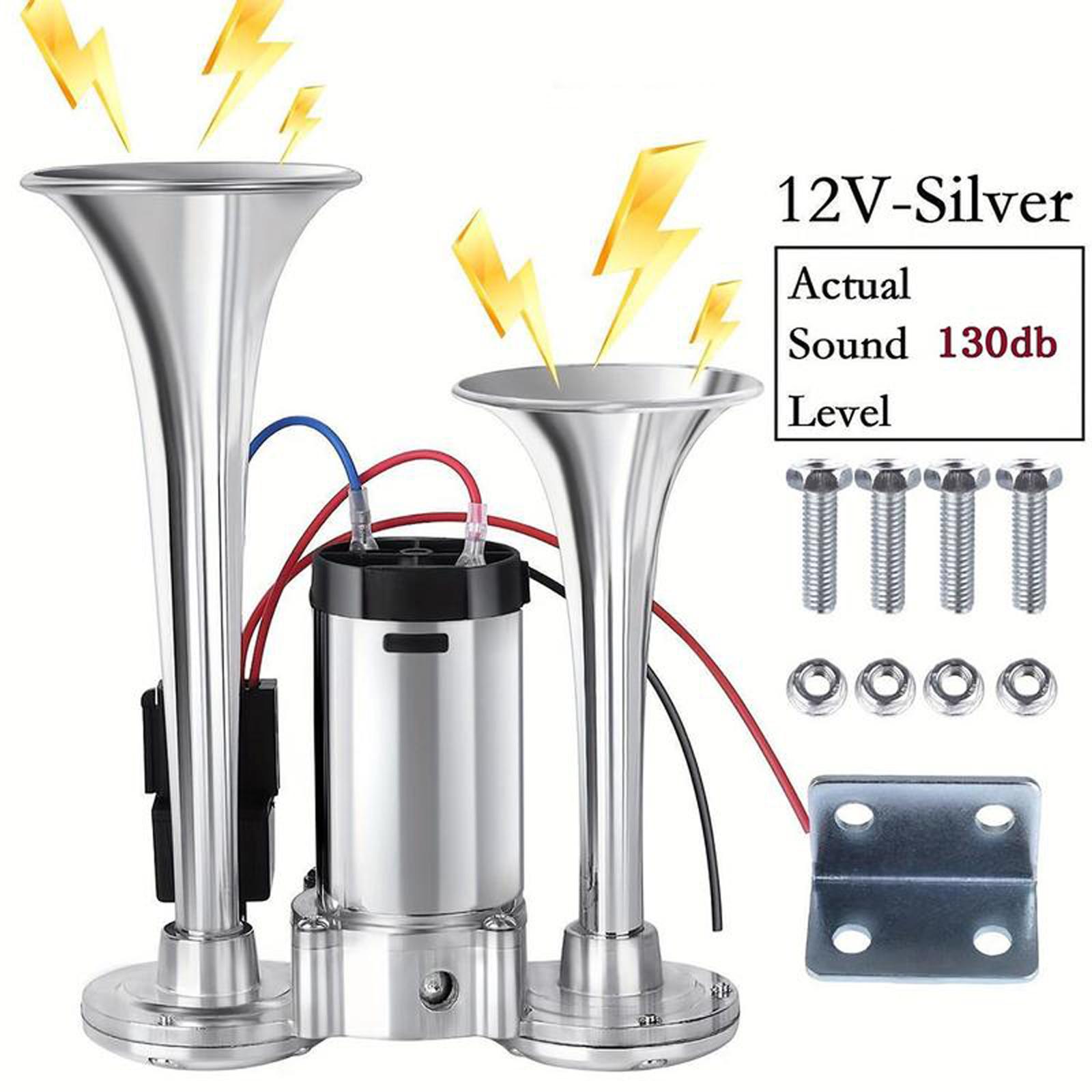 12V Сдвоенный электрический гудок 12V двухтрубный гудок, автомобильный гудок, грузовой гудок Запасные части для динамика One Size