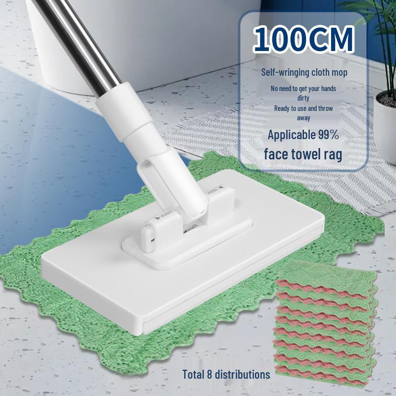 Freihändige Mini-Wischmopp mit automatischer Tuchklemmung - Ideal für die Reinigung von Badezimmer- und Gesichtstüchern
