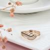 Black Natural Zircon Ring For Women Fashion Geometry  Rose Gold Color Vintage Crystal Ring Gift Daily Fine Jewelry