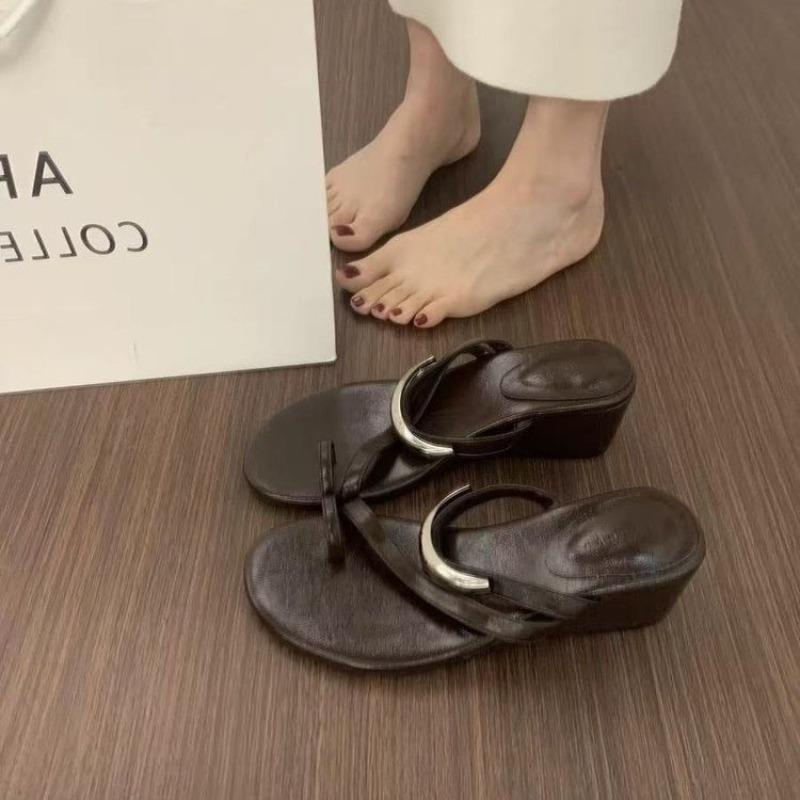 

Fashion Women s High Heel Wedge Heel Sandals 2025 Summer Comfortable Mules Casual Cover Toe Wedge Outdoor Street Style Platform Slippers 40 шоколадный