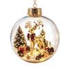 Lightweight Xmas Tree Pendants Clear Christmas Ball Ornaments, Acrylic Hanging Decoration with Gingerbread House Small Gifts Reindeer Santa Inside for