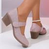 Szpiczaste Damskie Buty Mary Jane Urocze Casualowe Czółenka Do Chodzenia Wygodne Błyszczące Modne Grube Obcasy Buty Damskie