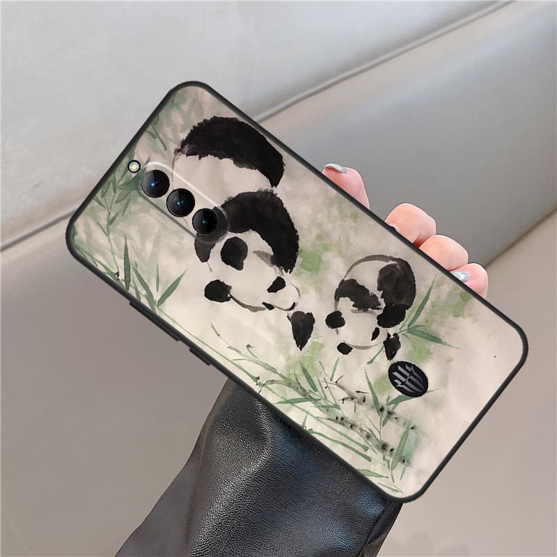 Chinese Bear Panda Case For ZTE Nubia Red Magic 6 7 6S 7S 8S 9S Pro 5G 6R RedMagic 10 Air 8 9 10 Pro Plus Cover