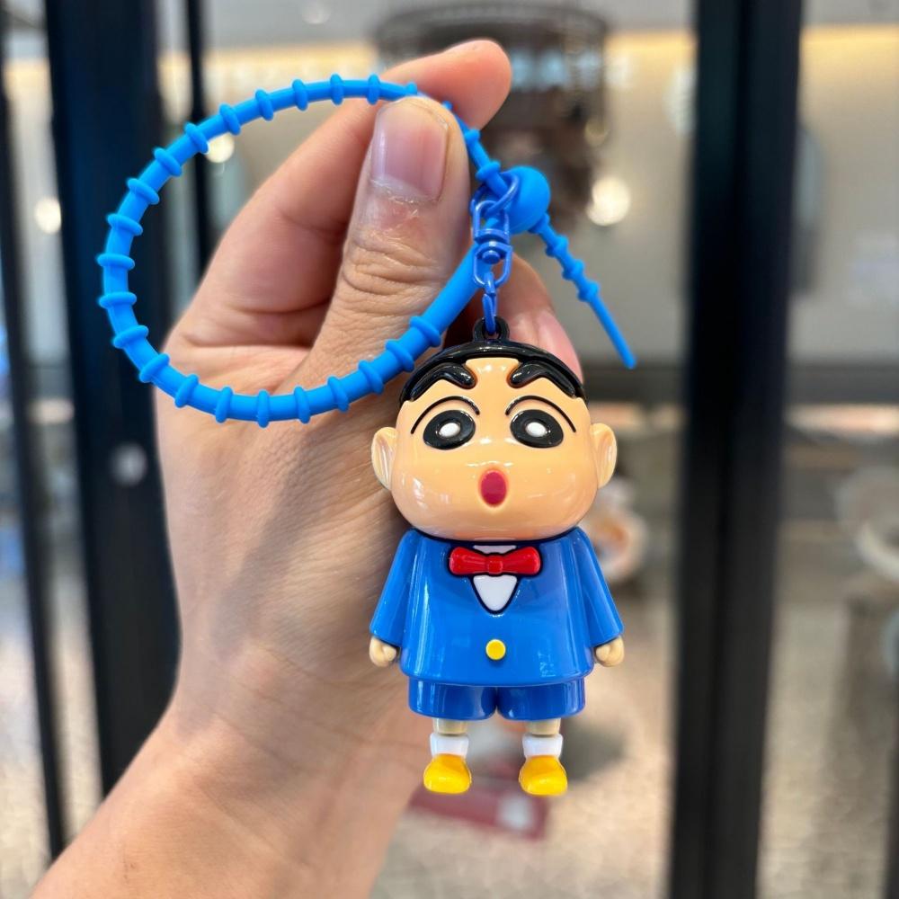 Crayon Shinchan Figure Toys Keychain Cute Cartoon PVC Doll Colorful Strap Bag Decor Backpack Ornament Party Favor Gifts for Girl