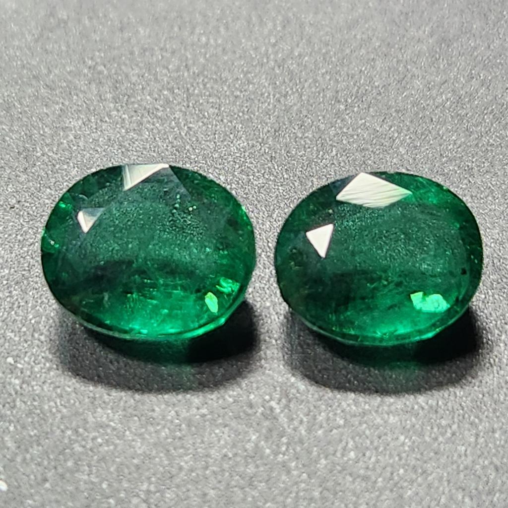 Natural Colombian Emerald Pair 8-10 Ct Loose Gemstone CERTIFIED Oval Shape