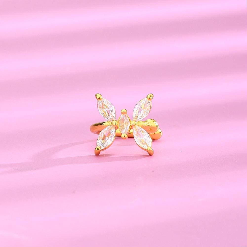 

1pc Ins Fashion Butterfly Ear Cuff For Women Girls Gold Color Zircon Fake Piercing Conch Clip Earrings Kpop Jewelry Gifts EF115