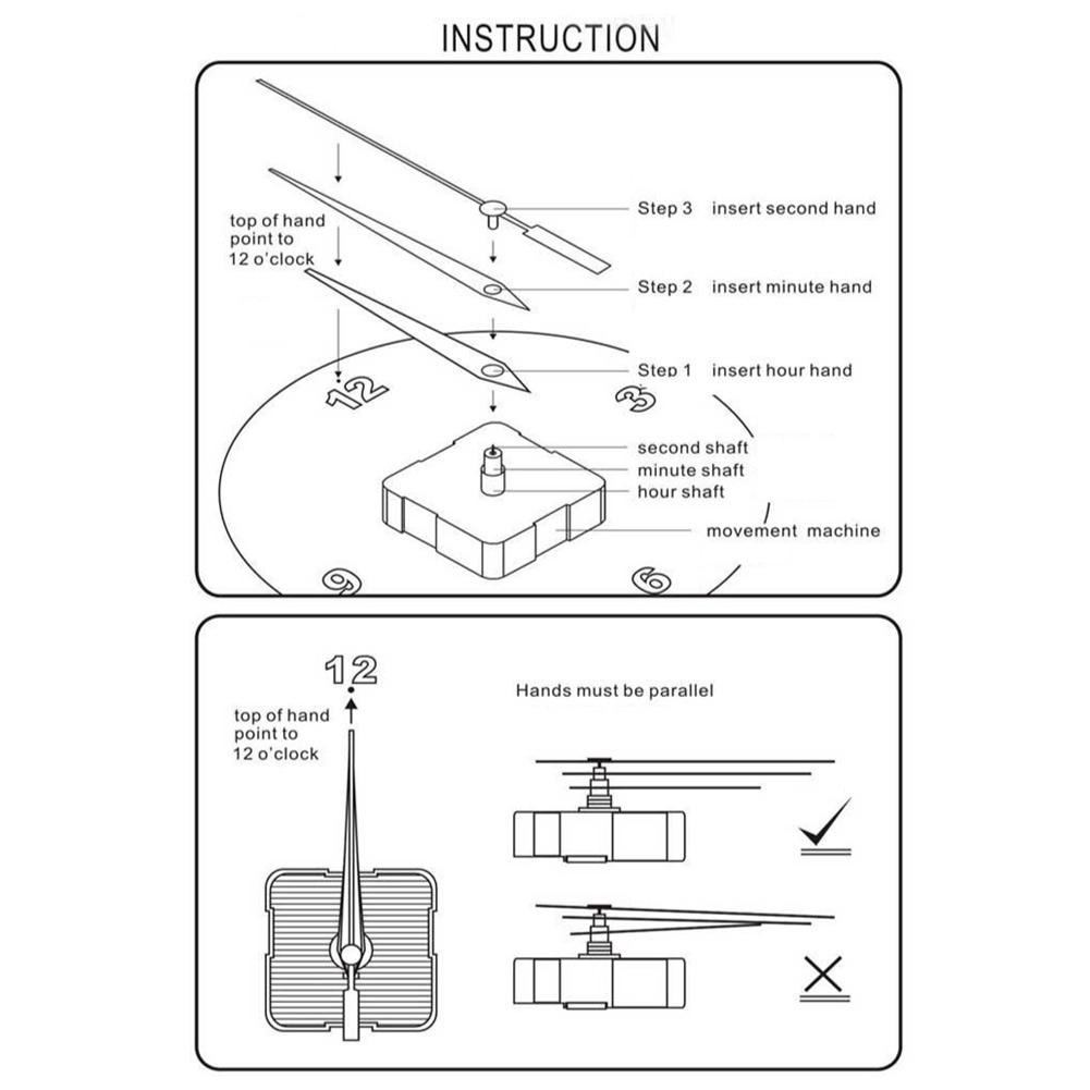 Metal Clock Mechanism Movemen Mechanism Multi-size Plastic Repair Kit