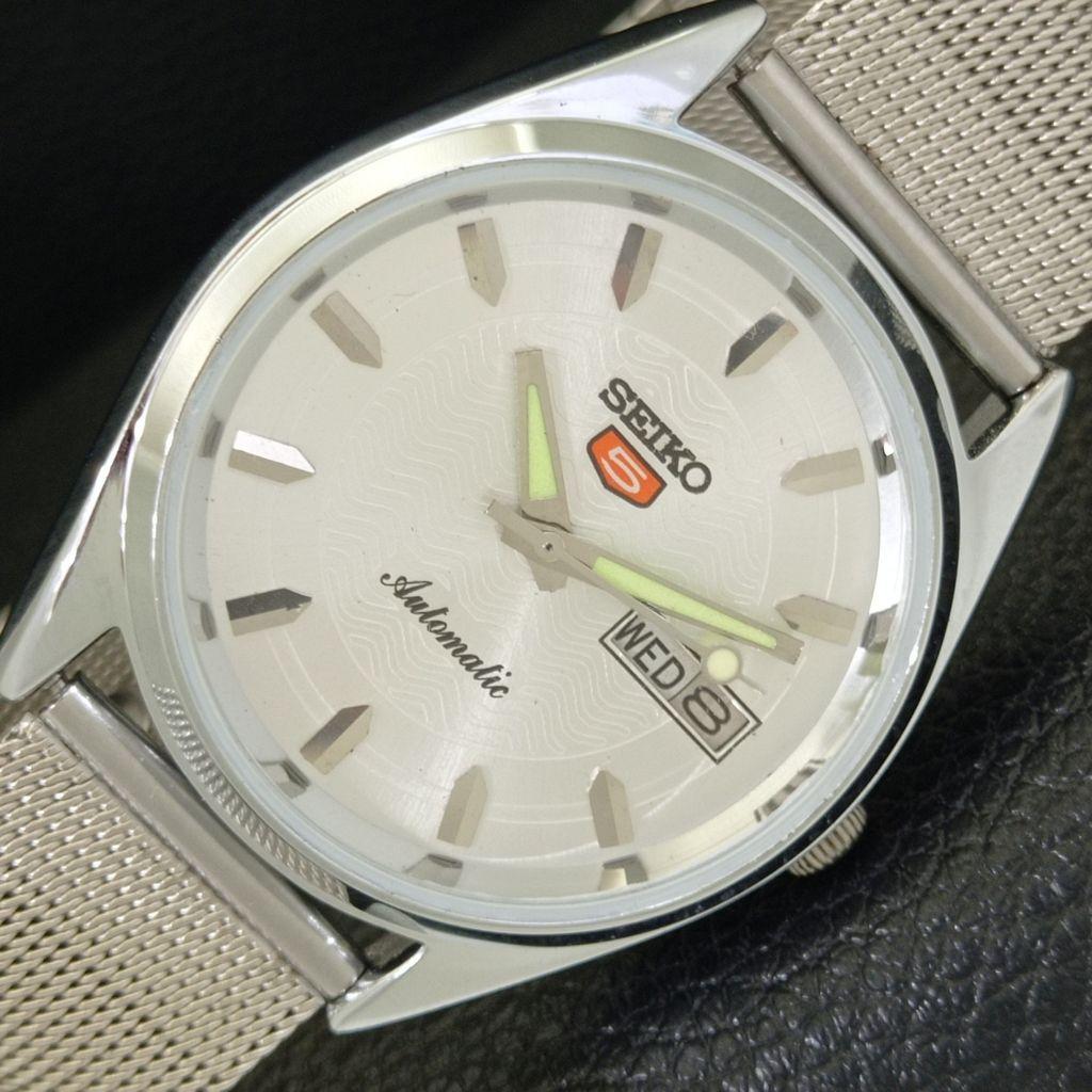 VINTAGE REFURBISHED SEIKO 5 AUTOMATIC 6309A JAPAN MENS SILVER WATCH a701719-5 R206c-a701719