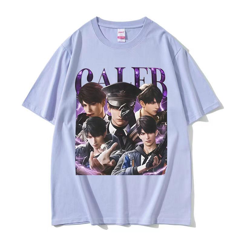 Funny Girl Dinner Love and Deepspace Caleb Graphic T-Shirts Men Women Vintage Aesthetic T Shirt Casual Oversized Polyester T-shirt