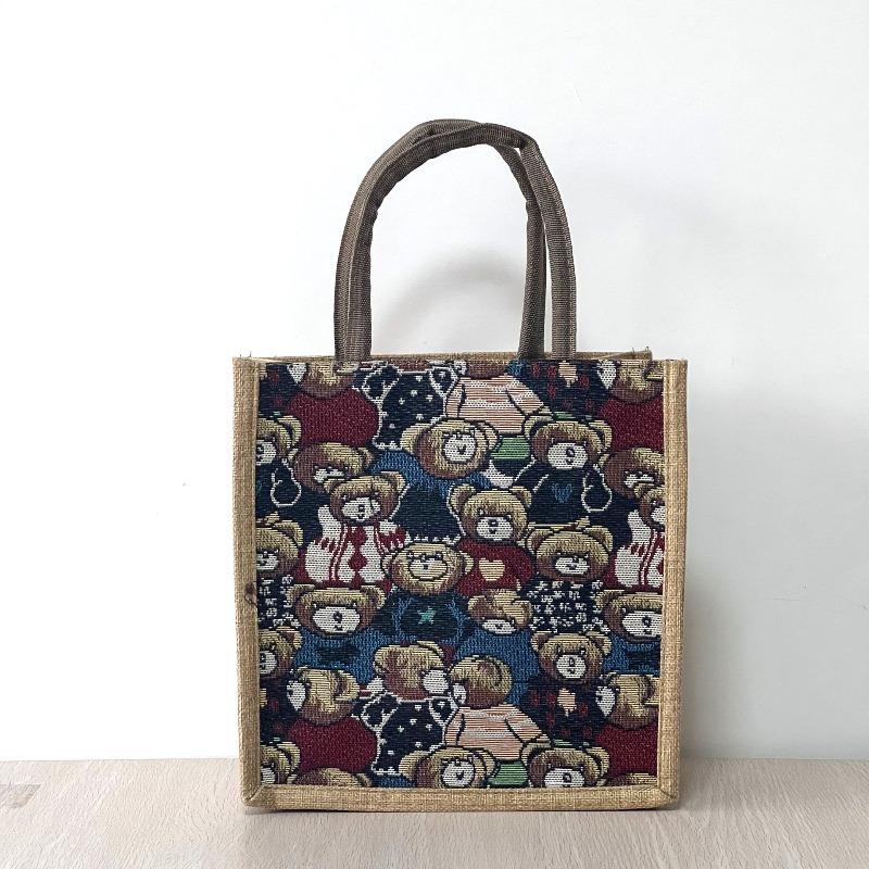 Go to work high-value women s bag linen lunch box tote bag women go out handbag women s niche women s bag