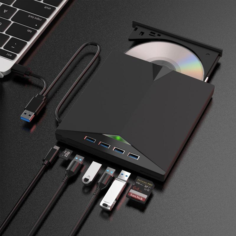 

USB 3.0 External DVD Burner & Type-C Multifunctional CD Drive with Expandable Optical Drive Multifunctional DVD Burner чорний