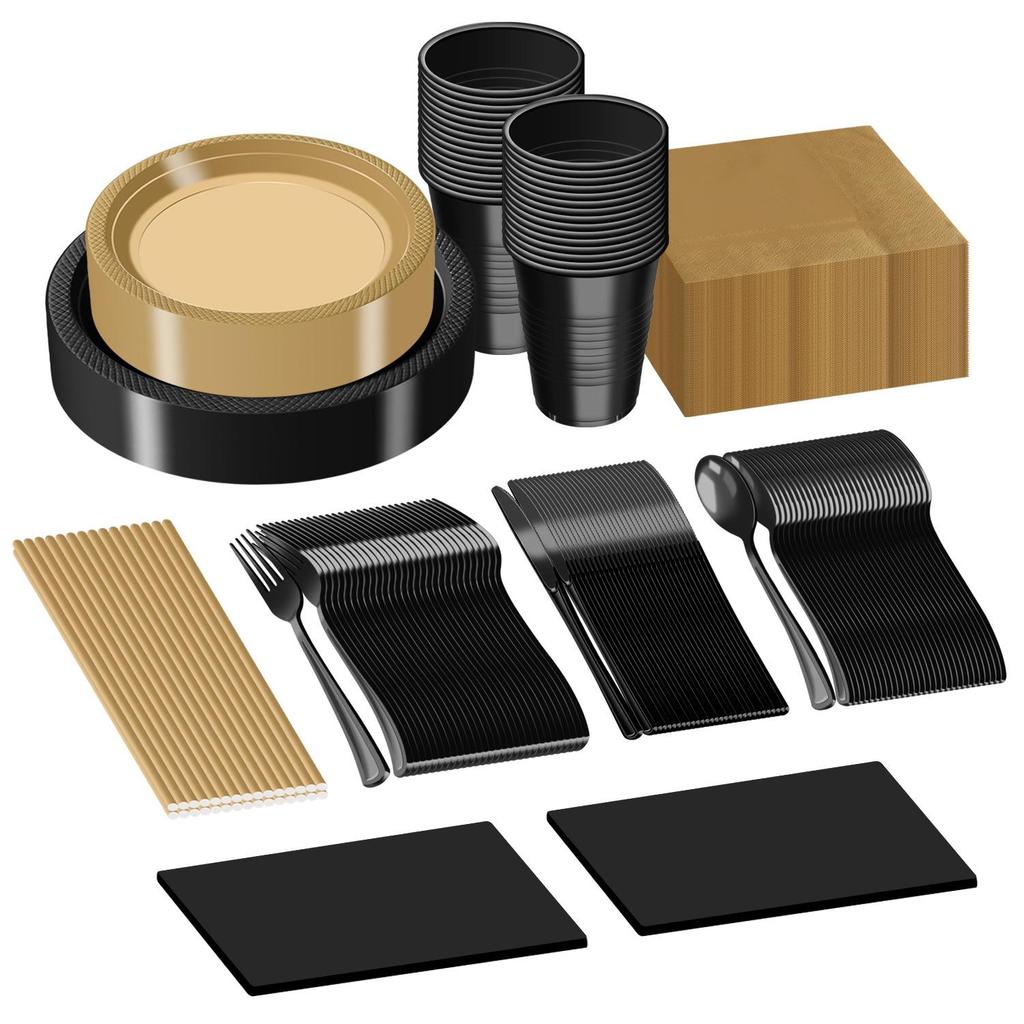 Engangs Servisesett i Ens Farge til Fest - Tallerkener og Kopper til Bursdagsfeiringer