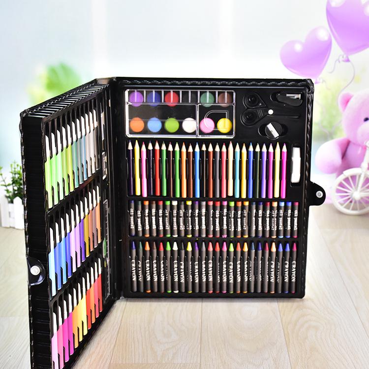 150 Colors Children's Drawing Set Pastel Watercolor Pen Soft Water Soluble Coloured Pencils Set