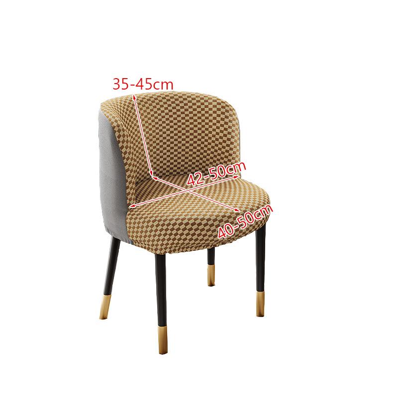 Ice Silk Semi-Circular Chair Cover Short Back Dining Chair Cover Curved Chair Protector for Kitchen Hotel Elastic Seat Cover New