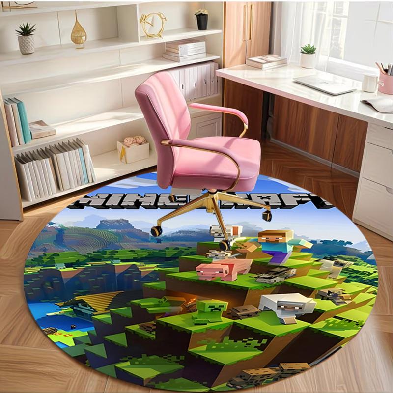Gamer Print Round Rug, Washable Floor Carpet, For Entryway Dorm Laundry Room Office Study, Home Decor Birthday Christmas Gift