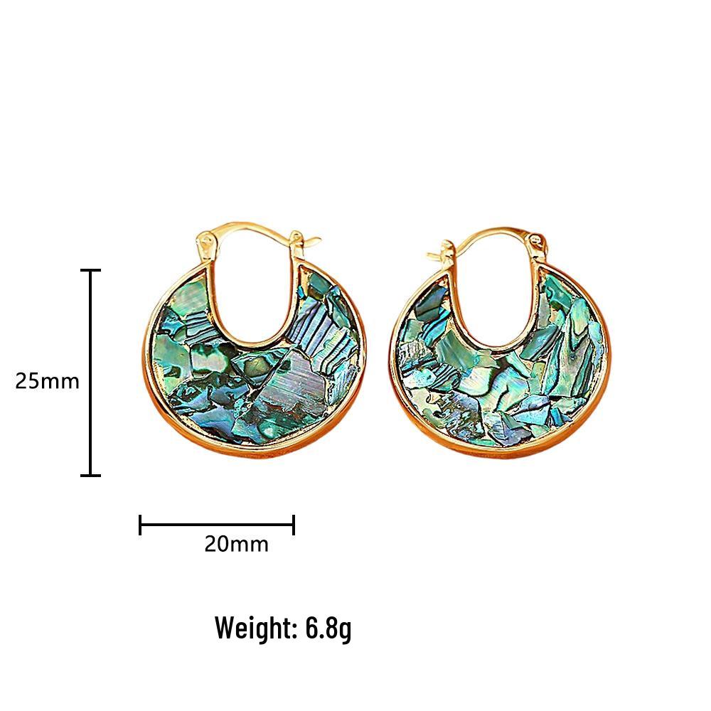 Luxury Natural Abalone Shell Earrings - Sophisticated, Stylish Ear Cuffs for Socialites