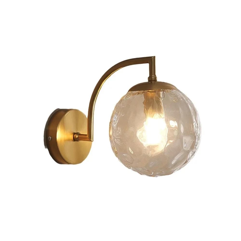 Colored Water Patterned Glass Restaurant Wall Lamp Modern Nordic Bedside Dining Table Door Wall Light LED Luster Atmosphere Lamp