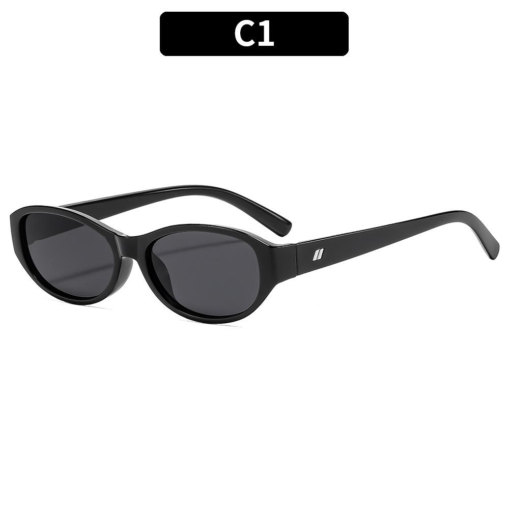 New Retro Oval Cat Eye Personalized Versatile Sunglasses Spice Girl Street Shot High-End Sunglasses Trendy Fashion Glasses