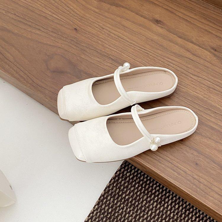 

Летние туфли на плоской подошве, однотонные туфли Camellia Mary Jane в старинном стиле с юбкой-ципао в виде лошади 40 бежевый