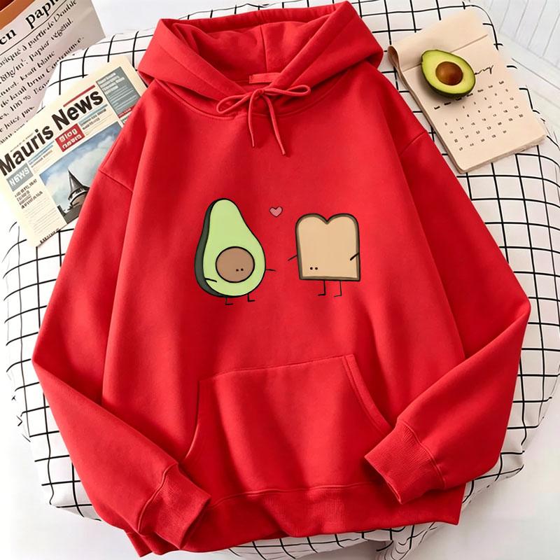 2026 Kawaii Avocado Love Print Hoodies Spring Autumn Winter Casual Hoodies Sweatshirts Men Women Pullovers with Pocket