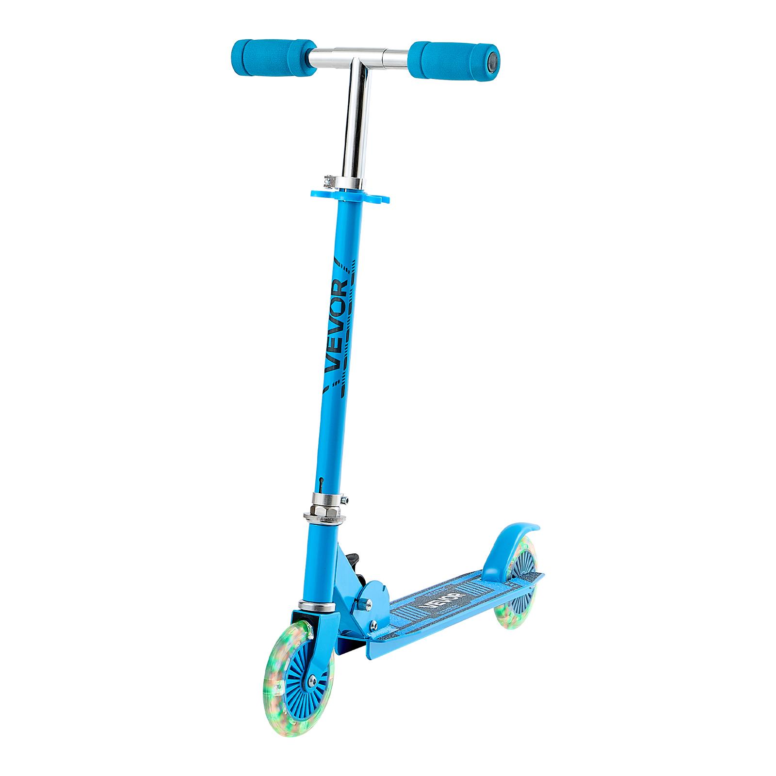 

SucceBuy Foldable Kick Scooter 2-Wheels Toddler Scooter with Light-Up Wheels ,Adjustable Height Handlebar ,Wide Anti-Slip Deck синий