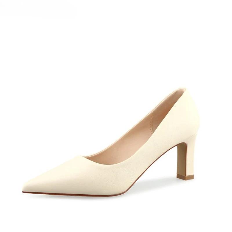 Fashion Women's Shoes Sexy Non Slip Ladies Pumps Square Heels Chic Point Spring Stylish Quick Delivery Beau Today Footwear Wholesale