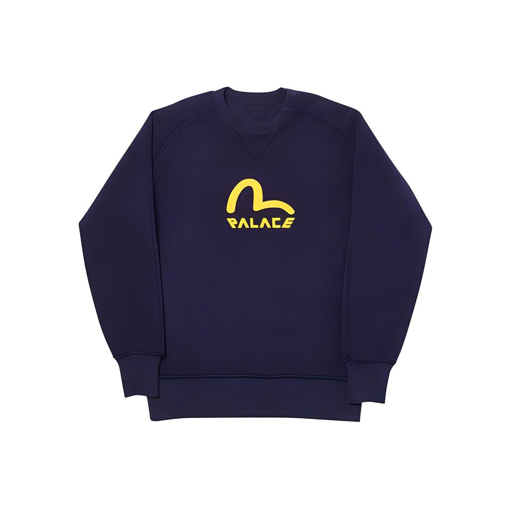 Palace Evisu Co-Branded Reversible Crew Neck Sweatshirt Unisex Tops Blue PAL-SS20-010