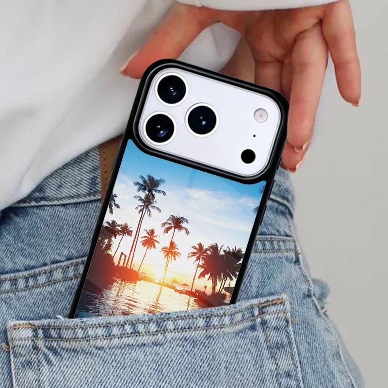 Tropical Summer palm trees Phone Case for iPhone 17ProMax 12 13 14 15 16e 17 Pro Max Plus Air Cover