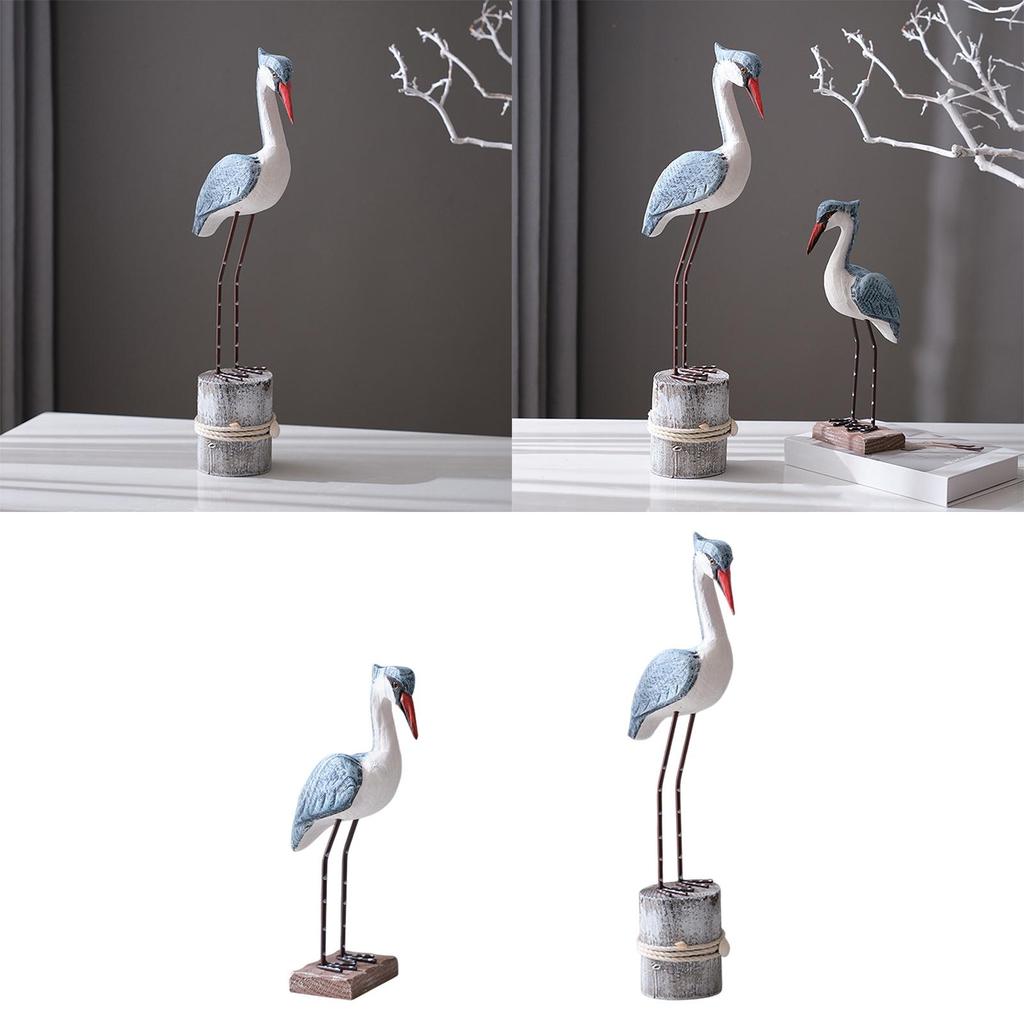Wood Sea Vogel Sculptures Collection Shelf Decoration for Café