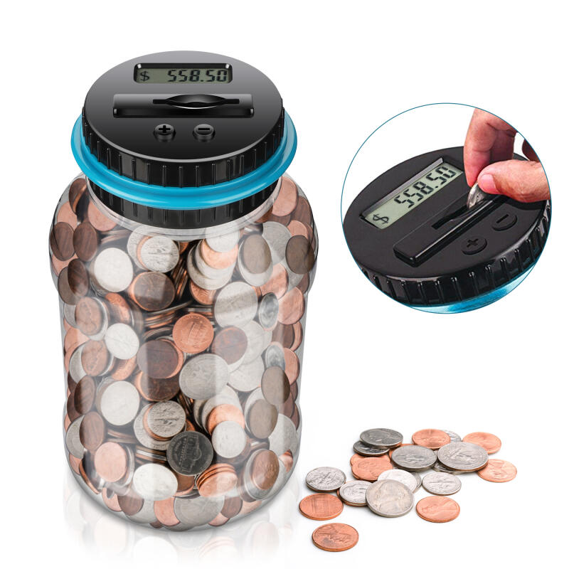 Electronic Piggy Bank Counter Coin Digital LCD Counting Coin Money Saving Box Jar Coins Storage Box For USD EURO Money Gifts