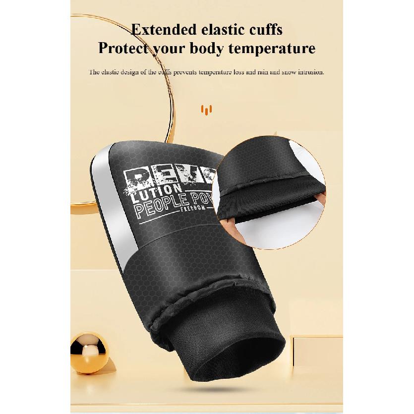 Motorcycle Handlebar Cover 1 Pair  Winter Thermal Gloves Waterproof Handmuffs Windproof Warm Handle Thickened Reflective Strips