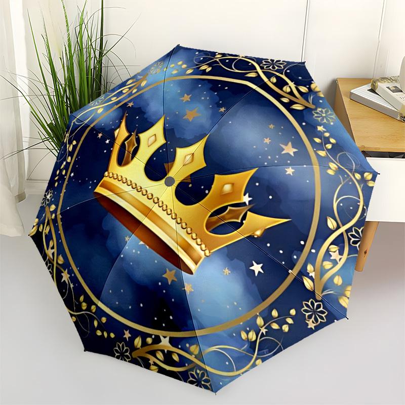 

1pc Crown Decorative Automatic Umbrella Portable Home Essential Umbrella, Iron Umbrella Structure Suitable for All Seasons yy251123120