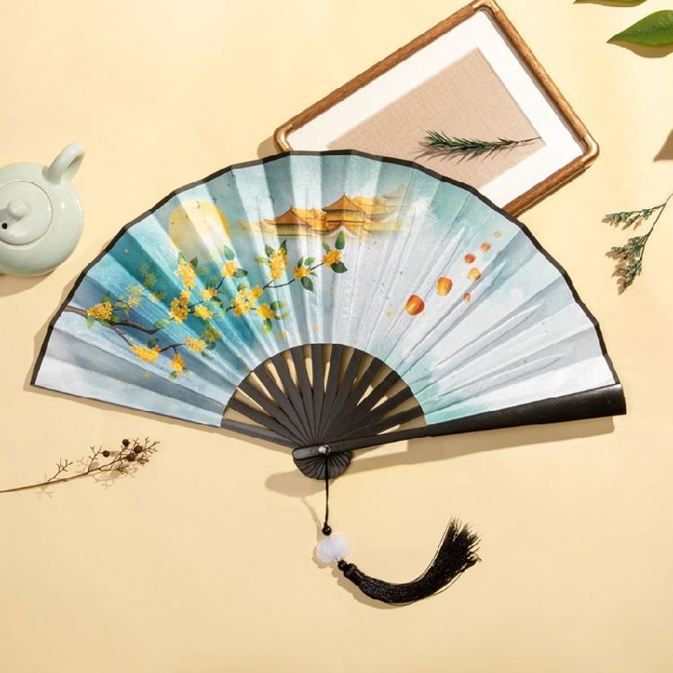 Chinesischer klassischer Faltfächer Doppelseitiger Malfächer für Tanzdekorationen