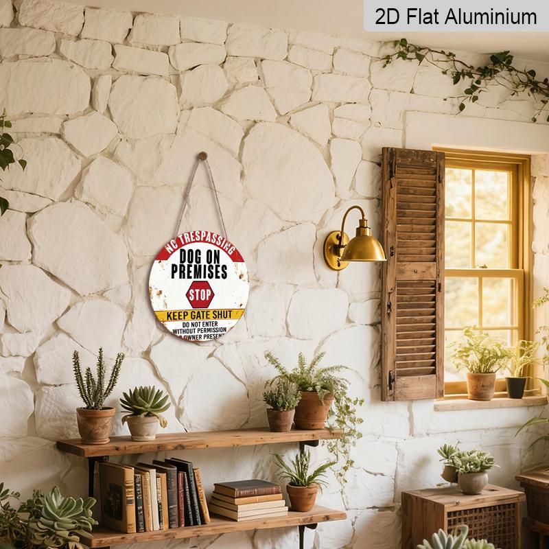 2D Flach 1 Stück, 8x8 Zoll, Verbotsschild Metall Aluminium Rund, Langlebige Blech Indoor/ Outdoor Dekoration, Geeignet für Zuhause, Café, Männerhöhle