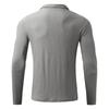 Men Long Sleeve Zipper Stand Collar Striped Thick Casual Polo Shirt