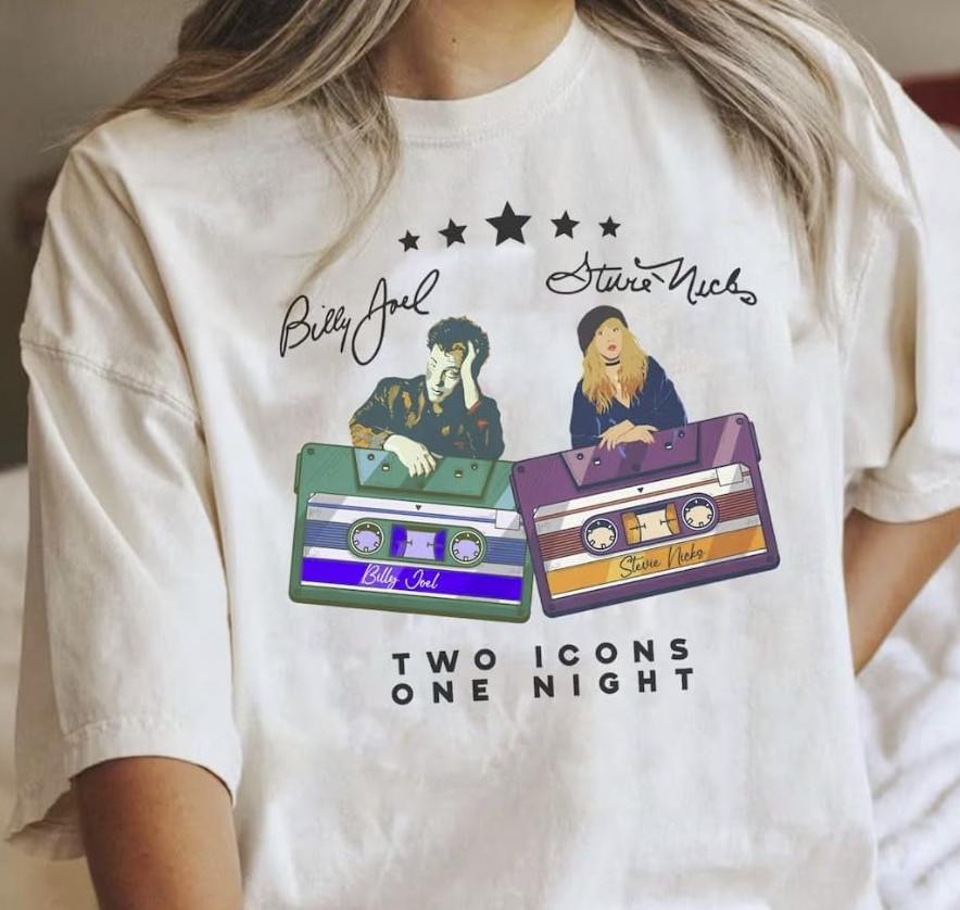 Billy Joel Stevie Nick Tour Shirt, Billy Joel Tour 2024 Shirt, Billy Joel 90S Re Unisex T-Shirt L